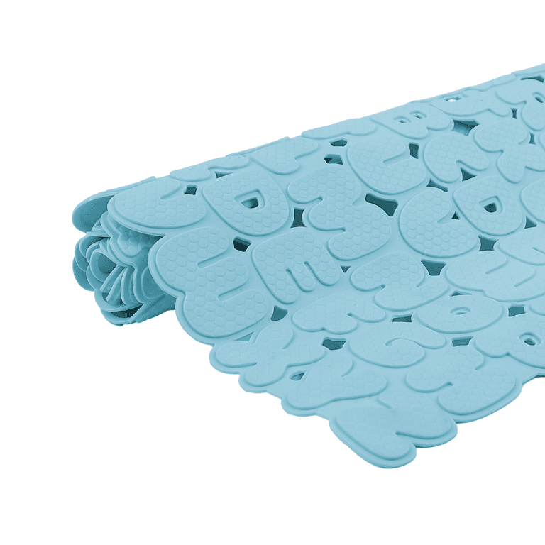 Mainstays ABC Rubber Bathtub Mat, Blue, 15" x 27" photo 4