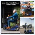 thumbnail image 3 of Morrean 3 Wheel Electric Powered Mobility Scooter, with Lighting Folding Travel Mobile Wheelchair for Seniors, Gift for Elderly, Blue, 3 of 14