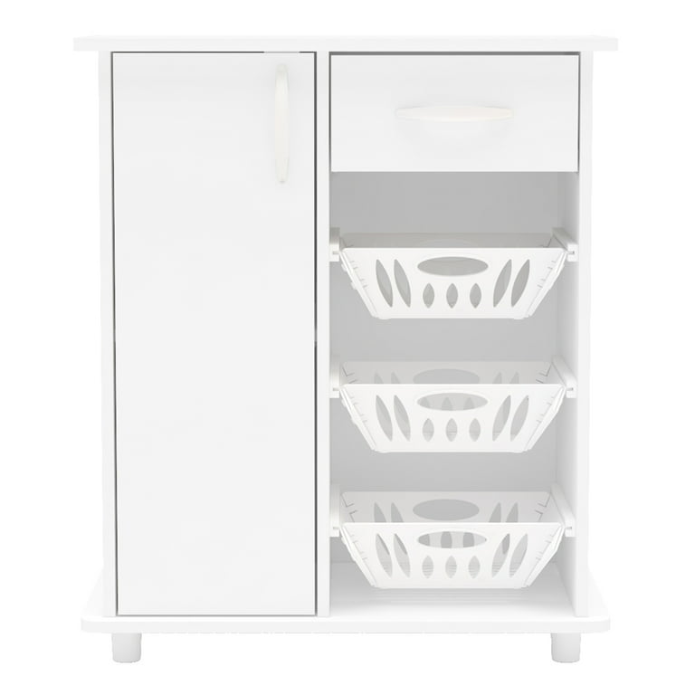 Polifurniture Compact Kitchen Storage Cabinet, White Polifurniture Compact Kitchen Storage Cabinet, White