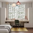 thumbnail image 5 of Farmhouse Spring Kitchen Curtains 63 Inch Length, Sage Green Fruit Plant Leaf Flower Grommet Top Bedroom Living Room Curtains, Light Filtering Cafe Curtain Drapes 2 Panels Set 84''x63'', 5 of 9