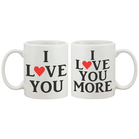 I Love You Matching Coffee Mugs - Perfect Wedding, Engagement, Anniversary, and Valentines Day Gift for