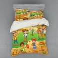 thumbnail image 2 of Ambesonne Cartoon Bedding Set 3 Pcs, Wild West Cowboy, Twin XL, Brown Green, 2 of 3