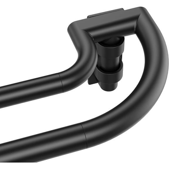 Matte Black Wrap-Around Double Curtain Rod - Adjustable Heavy Duty Rod for Room Darkening & Blackout Curtains (32 to 129 Inch)