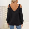 thumbnail image 3 of Sevevn Sweaters for Women Women's Fashion Oversize Neck Long Sleeved Sexy Off Shoulder Loose Pullover Sweater Gift for Adults, 3 of 3