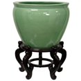 thumbnail image 1 of Oriental Furniture Fishbowl in Celadon, 1 of 4