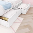 thumbnail image 5 of Max & Lily Full Size Bed Frame with Storage Drawers, Solid Wood Platform Bed for Kids, White, 5 of 11