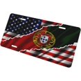 thumbnail image 3 of USA American and Portugal Portuguese Friendship Flag License Plate Patriotic Metal Aluminum License Plate Car Decoration 6x12 Inches Bar Home Restaurant Wall Decor 4-Hole, 3 of 7