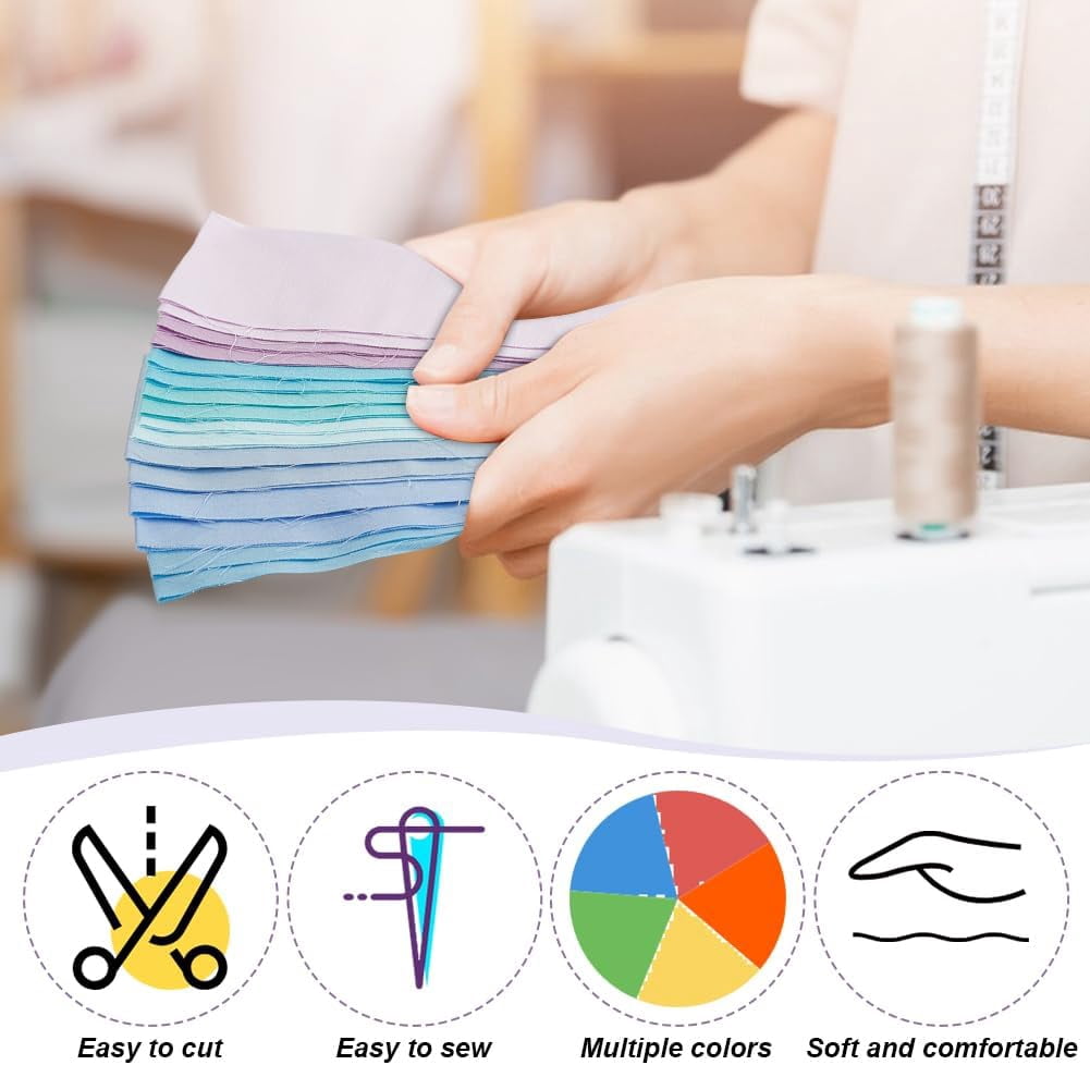 36Pcs Jelly Roll Fabric Strips for Quilting 18 Colors Cotton Fabric Patchwork Quilting Strips Jelly Cotton Fabric Patchwork Roll Precut Fabric Bundles for DIY Craft Sewing Home Decor