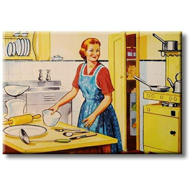 Retro Kitchen Art Picture On Streched Canvas Wall Art D Cor Ready To Hang Walmart Com Walmart Com