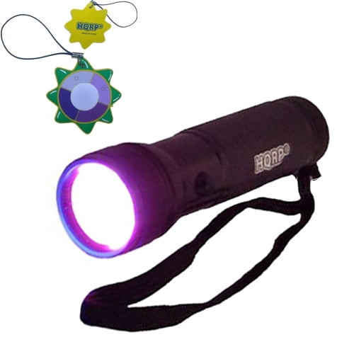 HQRP 12 LED UV Flashlight 365 nm Wavelength for Leaks Checking plus HQRP UV Meter