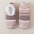 thumbnail image 2 of Voska Slipper Socks with Grips, Fuzzy Warm Slipper Socks for Women Men, Super Warm Anti Slip Floor Socks for Cozy Home Living Brown One Size, 2 of 6