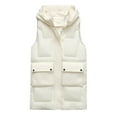 thumbnail image 4 of Lindreshi Puffer Vest Women Women Warm Pocket Hooded Coat Long Jacket Winter Sleeveless Down Parkas, 4 of 5