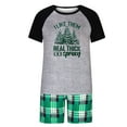 thumbnail image 3 of Penkiiy Matching Family Pajamas Christmas Pajamas for Family Xmas Matching Sets Short Sleeve Shirts and Plaid Shorts Santa Christmas Tree Sleepwear Two-piece Sets Gray L, 3 of 7