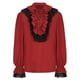 thumbnail image 2 of Conjuntos de otoño para mujer,Blusa renacentista con volantes, manga larga y cuello en V, poliéster, ropa informal para mujer, para uso doméstico y diario, sopatenor, 2 of 7
