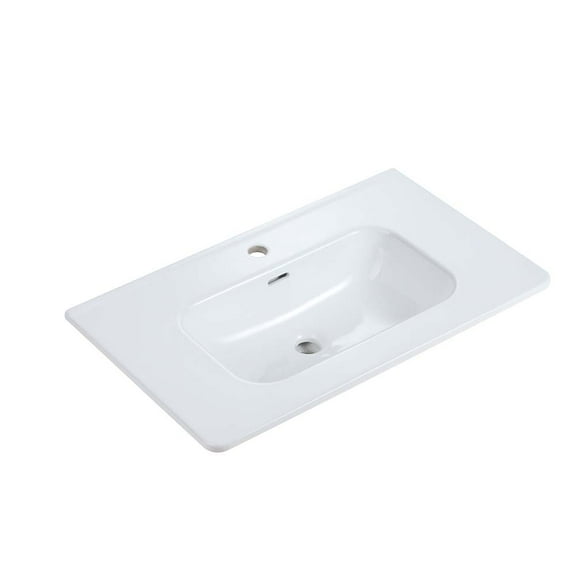 CITTANEO 24 inch Ceramic Integrated glossy white  basin, Vessel Bathroom Vanity Sink Without Drain and Faucet