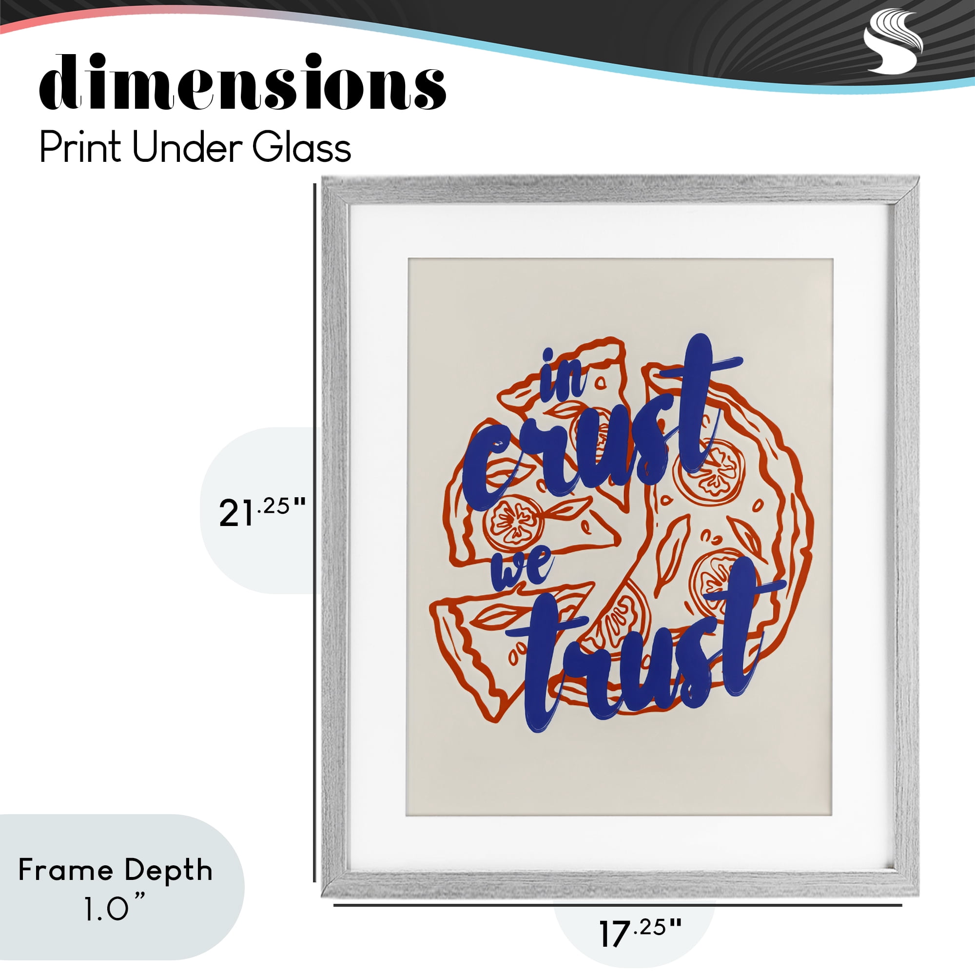 Stupell Industries In Crust We Trust Pizza Gray Framed Print Under Glass, design by The Prints Vibe