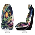 thumbnail image 2 of Psychedelic Zombie Skull Print Car Seat Covers Front Seats Universal Fit for Cars SUV Truck Auto Interior Accessories, 2 of 3