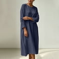 thumbnail image 6 of HAPIMO Women Maxi Dress With Round Neck Loose For Loungewear And Travel Navy S, 6 of 8