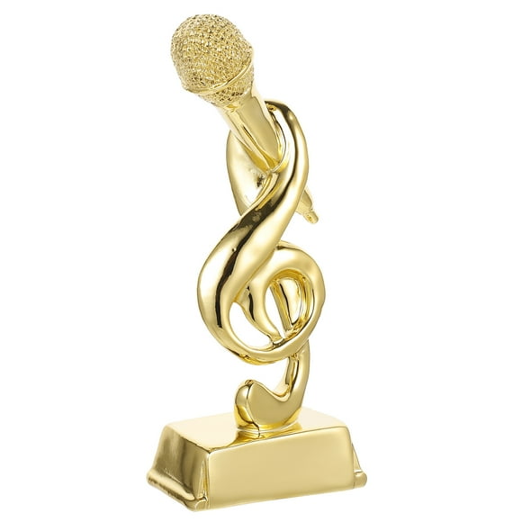 Miangastore Competition Microphone Trophy Desktop Children Trophy Decorative Note Microphone Trophy