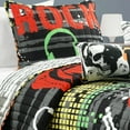 thumbnail image 4 of Lush Decor 100% Polyester Rock N Roll Reversible Quilt Black/Multi 4Pc Set Twin-XL, 4 of 11