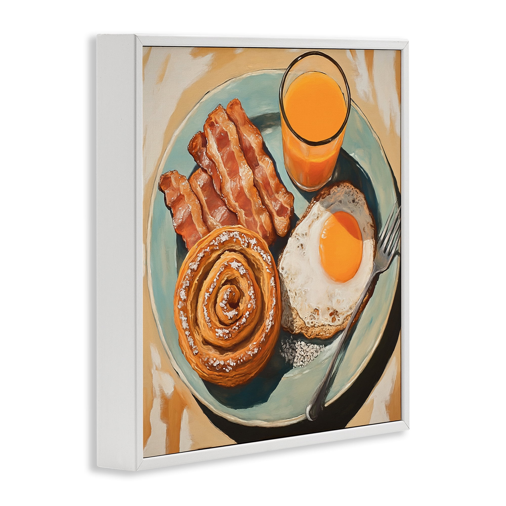 Stupell Industries Cinnamon Roll Breakfast White Framed Giclee Art, design by Tina LeCour