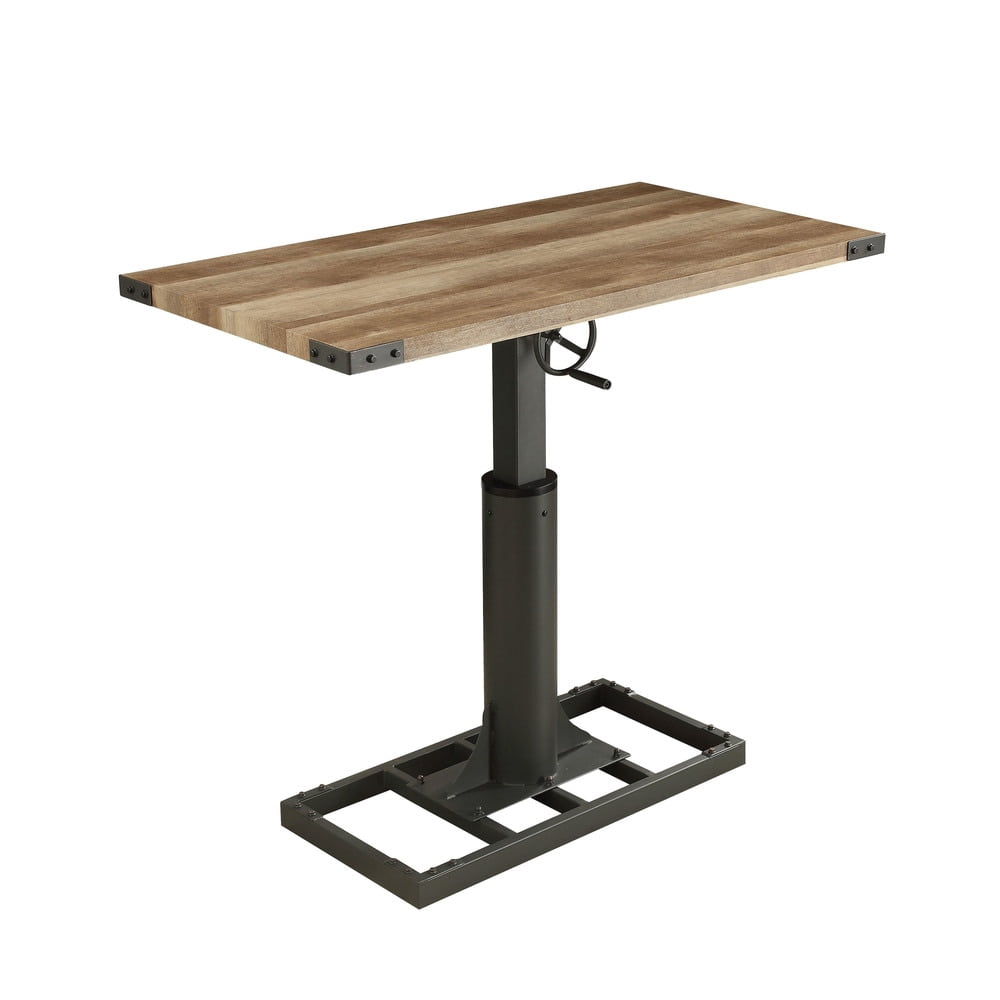 Kic Height Adjustable Metal Standing Desk with USB Port, Sand Black