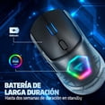 thumbnail image 3 of GAME FACTOR MOW700-BK Mouse Inalámbrico Gaming, Multiconectividad 2.4GHz y Bluetooth, Sensor Pixart 3395, 26,000 dpi, RGB, Carcasas Intercambiables, Batería Recargable, Compatible con PC y Laptops, 3 of 5