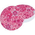 thumbnail image 2 of Car Coasters 2 PCS Stone Cup Holder Strawberry Butterfly Flowers Pink Absorbent Drink Car Coaster Ceramic Set Small, 2 of 6