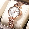 thumbnail image 3 of OLEVS Women Watch Fashion Rose Gold Diamond Analog Quartz Female Watch for Women Luxury Dress Ladies Stainless Steel Luminous Waterproof Date Wrist Watches, 3 of 10