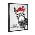 thumbnail image 3 of Stupell Industries Merry Christmass Funny Donkey Graphic Art Jet Black Floating Framed Canvas Print Wall Art, Design by Lettered and Lined, 3 of 6