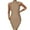 Khaki, variant on Fesfesfes Women Dress Casual Slim Fit Solid Color Turtleneck Sleeveless Hip Dress