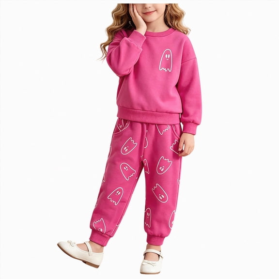 NIEWTR Kids Pajamas Set Toddler 2-Piece Long Sleeve Outfit Soft Crewneck Tee with Elastic Waist Long Pants Breathable Pajamas Gift Set for 3T-6T(A-Red,3-4 Years)