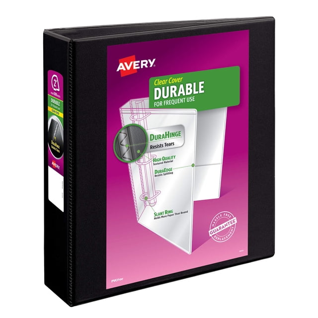 Anillos EZD Binder Avery Durable View de 3 anillos de 2 pulgadas, negros