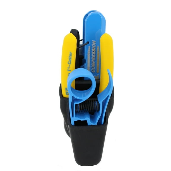 IDEAL Industries, Inc. 33-622T LinearX3 Coax Compression Hip Kit for F/BNC/RCA Connectors, Starter Tool Kit w/ 10 F Connector, Cable Stripper, Cutter