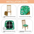thumbnail image 4 of Green Christmas Snowman Seat Covers for Dining Room Chairs Set Of 4,Stretch Printed Washable Chair Seat Cover with Elastic Ties and Button,Removable Waterproof Couch Cushion Covers, 4 of 6