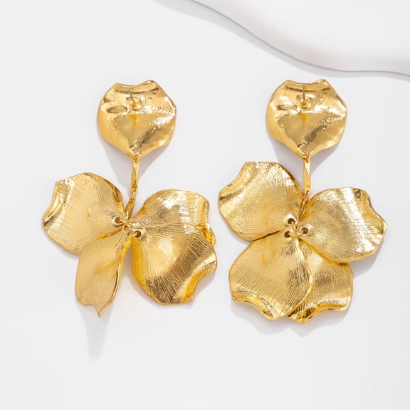 Namzi Chunky Earrings Sectored Flower Leaf Shell Earrings Large Stud Earrings-B03