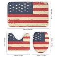 thumbnail image 3 of American Flag with Red And White Stripes 4Pcs Shower Curtain Set with Rugs Rug Toilet Lid Cover And Non-Slip U Shape Mat Independence Day Waterproof Personality Pattern Bath Curtain, 3 of 8