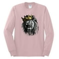 thumbnail image 2 of Wild Bobby, King Lion with Gold Crown Art, Animal Lover, Men Long Sleeve Shirt, Light Pink, Medium, 2 of 4