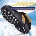 thumbnail image 3 of Sonducket 2 piezas de crampones de 32 para hielo, cubiertas ajustables para zapatos, tacos antideslizantes para montañismo, pinchos para Pescar Sonducket OD007298-00, 3 of 6