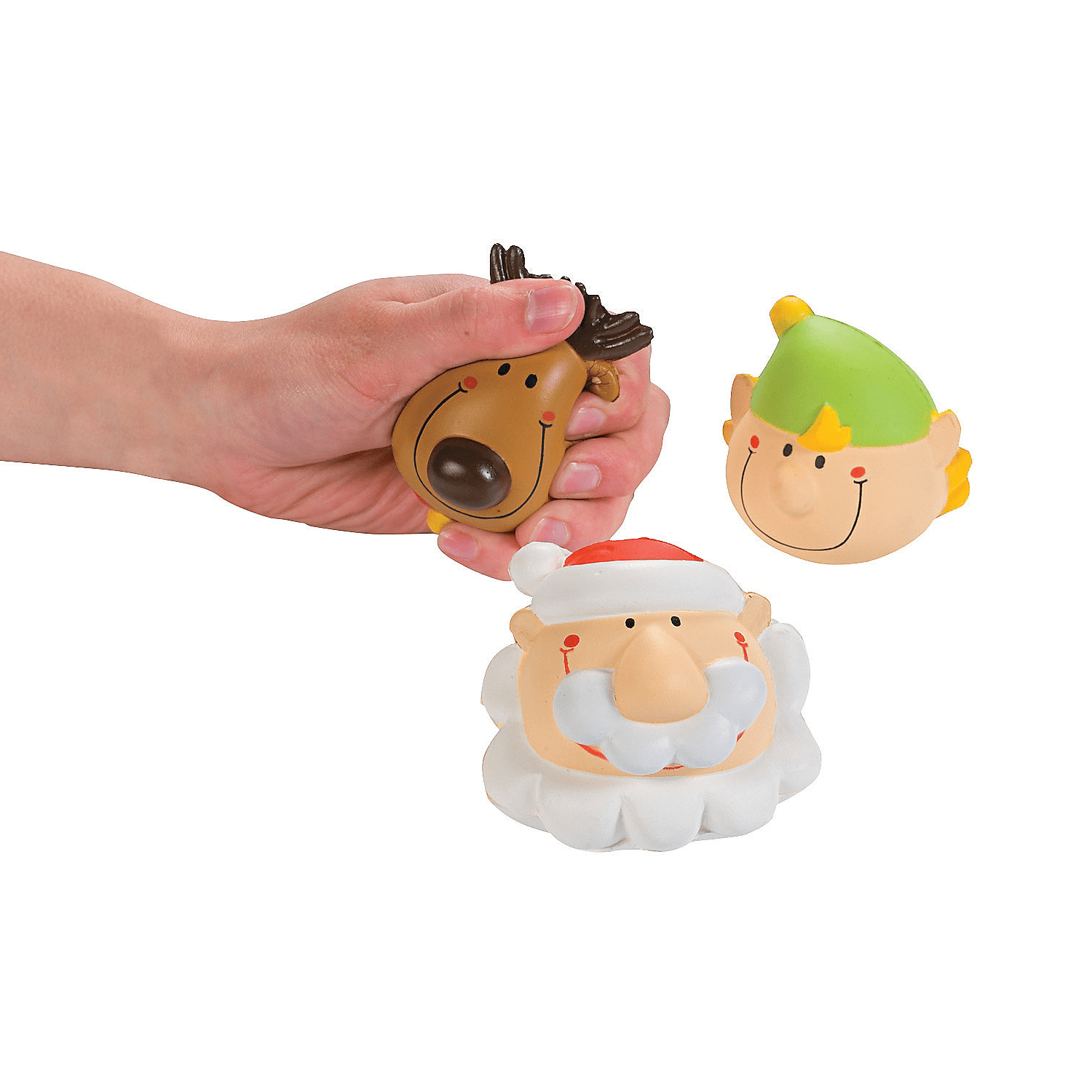 Fun Express - Holiday Character Stress Toys for Christmas - Toys - Balls - Relaxables - Christmas - 12 Pieces