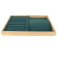 thumbnail image 3 of Jewelry Tray, Jewelry Drawer Insert Soft Lining Storage Case Space Saving Lightweight Dual Use Stackable  For Brooches For Rings Green,Black,Gray,Beige, 3 of 8