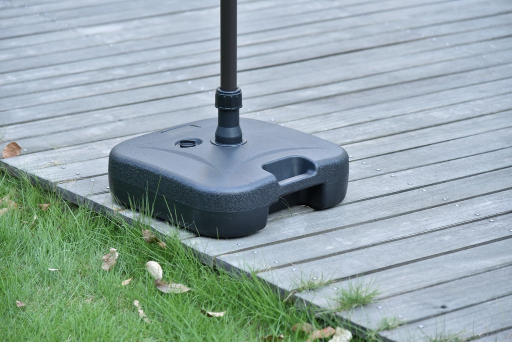 WestinTrends Square Patio Umbrella Fillable Plastic Base, Black