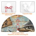 thumbnail image 4 of Yiaed Wood Grain Shark Print Christmas Tree Skirt , Tree SkirtsTree Mat for Christmas Winter Holiday Indoor Decorations-30", 4 of 7