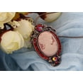 thumbnail image 5 of Vintage Inspired Ruby Red Crystal Rhinestones Cameo Lady Pendant Necklace, 5 of 6