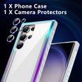 thumbnail image 2 of Dteck for Samsung Galaxy S24 Ultra Case with Camera Lens Protector, Military Armor-Level Shockproof Metal Silicone Shockproof Clear Phone Case for Galaxy S24 Ultra 6.8" 2024,Rainbow, 2 of 6