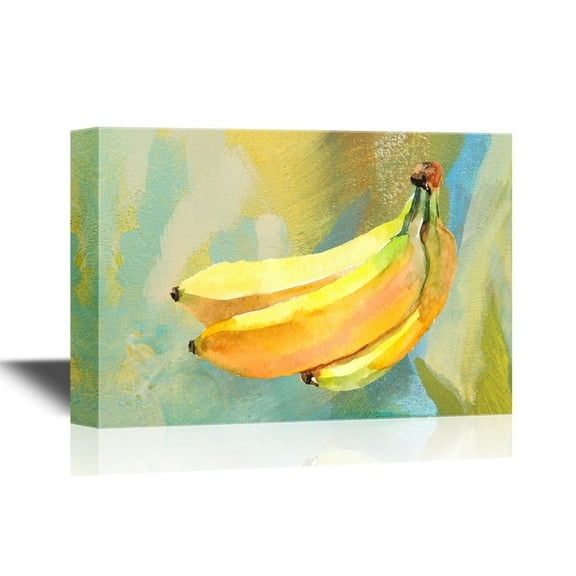 wall26 - Fruits Canvas Wall Art - Fresh Bananas - Gallery Wrap Modern Home Art | Ready to Hang - 32x48 inches