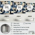 thumbnail image 4 of Designart "Striped Symmetry in Beige and Blue I" 0 Square Mirror For Wall Decor - Large Blue Square Mirror Printed Wall Decor - Modern Square Living Room Mirror, 4 of 5