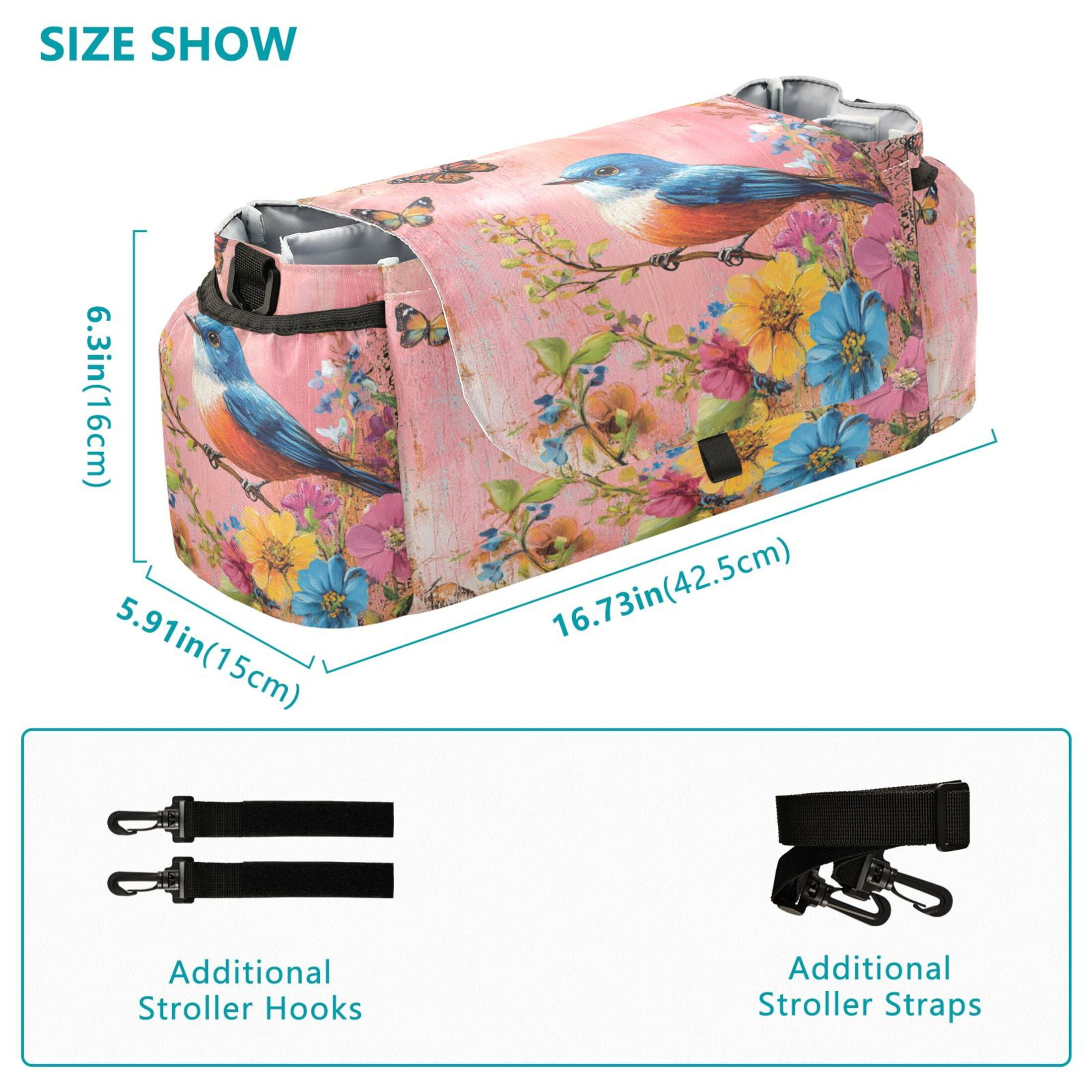 DIXRUYEE Stroller Organizer Birdsong Among Blossoms Printed