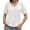 White, variant on Summer Short Sleeve Women V Neck Solid Puff Sleeve T Shirt