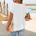 thumbnail image 7 of UAMVSH Womens Plus Size Tops Ruffled Short Sleeve Summer Tee Fashion Casual Crewneck Oversized T-Shirt for Beach Vacation S-5XL, 7 of 7